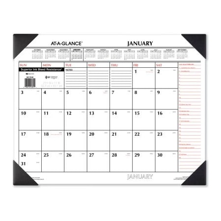 At-A-Glance AT-A-GLANCE Two-Color Monthly Desk Pad Calendar, 22 x 17, 2022 SK117000